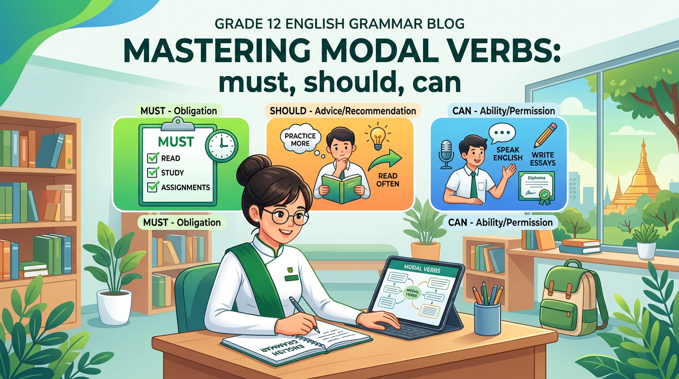 Must, Should, Can — Modal Verbs ကို အခြေအနေအလိုက် ဘယ်လိုရွေးမလဲ?