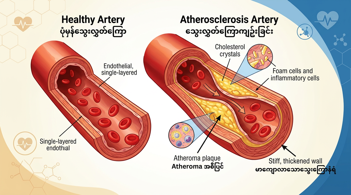 Atherosclerosis ဆိုတာ ဘာလဲ? (What Is Atherosclerosis?) — Grade 12 Biology